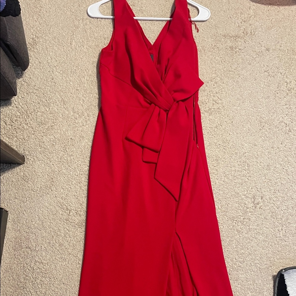 Adrianna Papell Vibrant Red Backless Dress